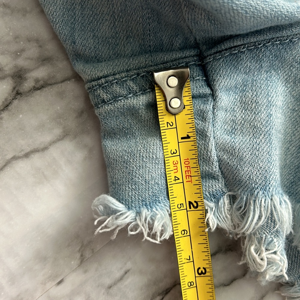 Aerie womens size small Elastic Waist Pull-On Denim Chambray Shorts braided belt - Picture 12 of 12